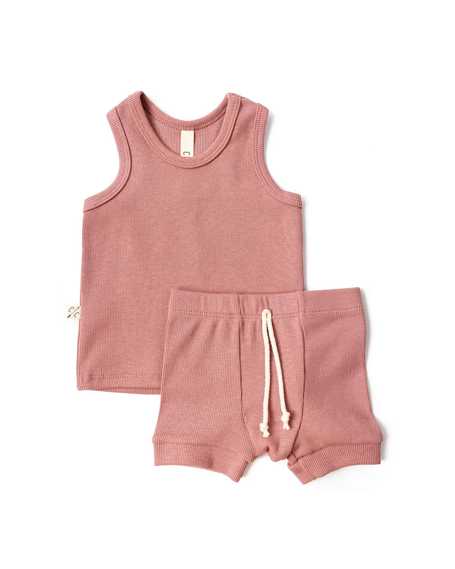 rib knit tank top CO - crepe