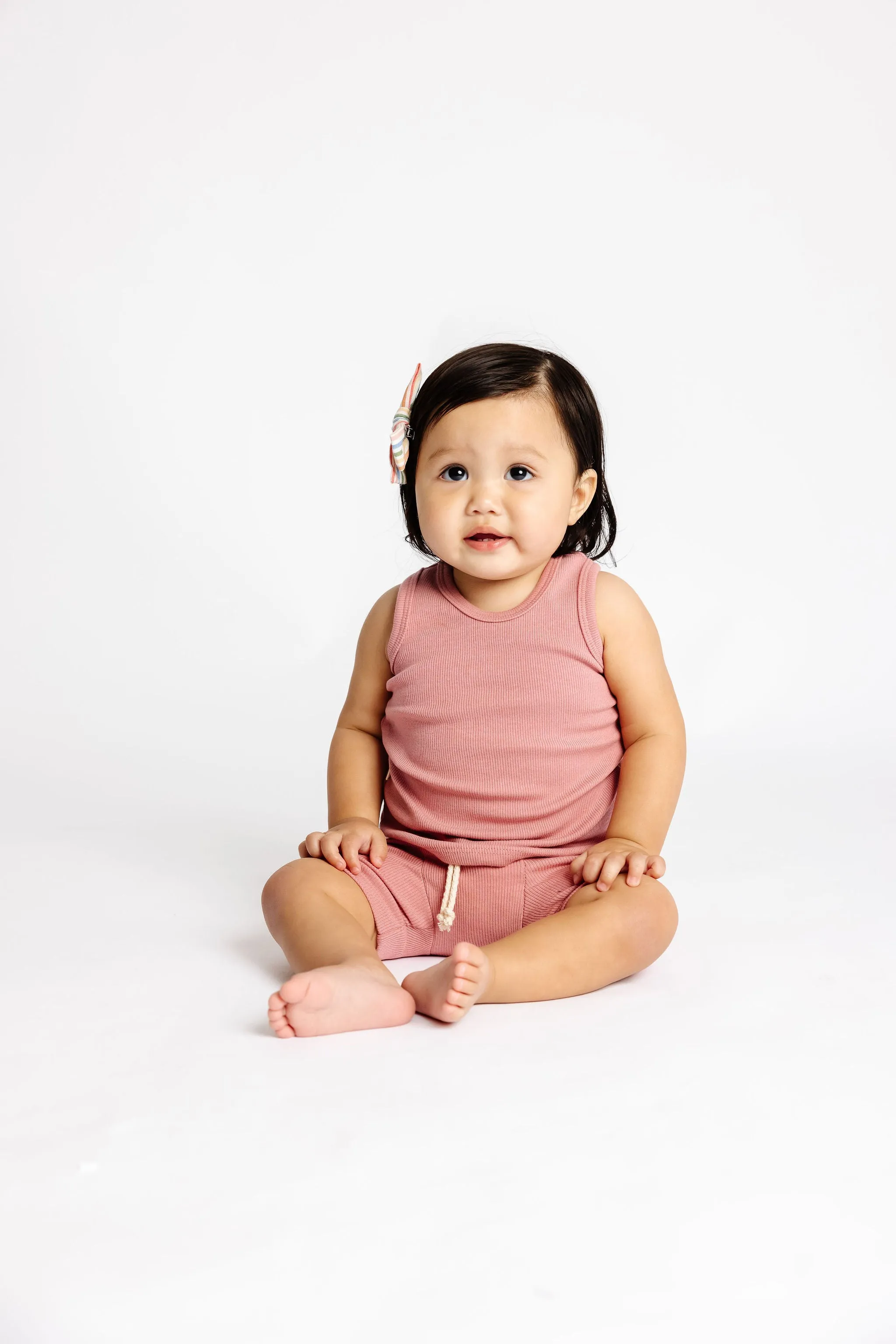 rib knit tank top CO - crepe