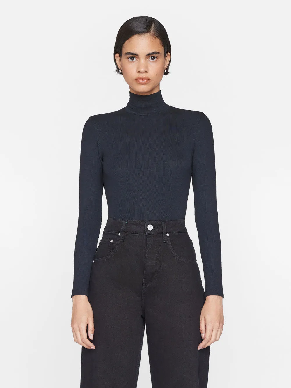 Rib Turtleneck -- Noir