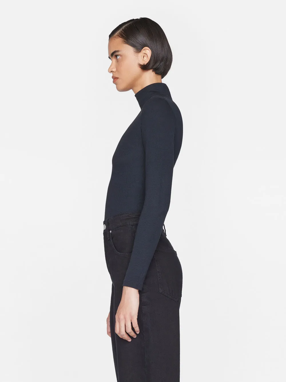 Rib Turtleneck -- Noir