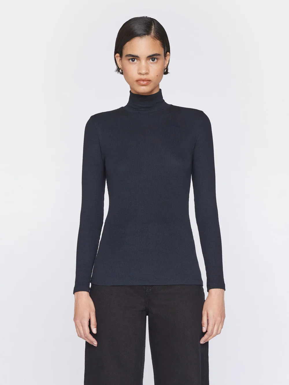 Rib Turtleneck -- Noir