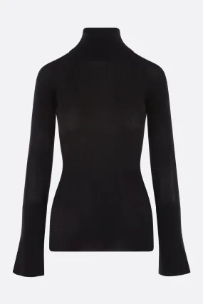 ribbed cashmere and silk turtleneck