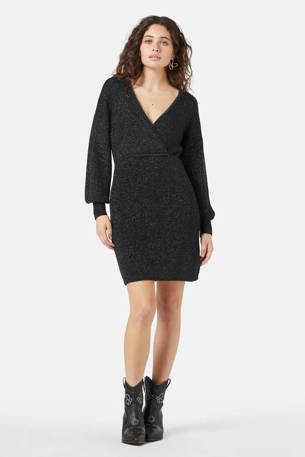 Ribbed Knit Wrap Dress