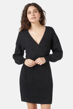 Ribbed Knit Wrap Dress