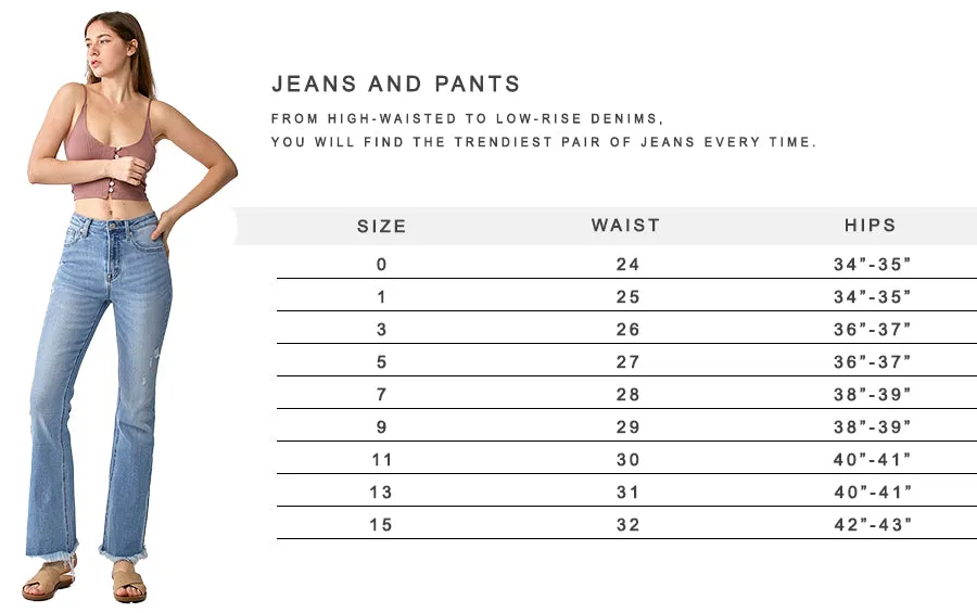 Risen Jeans - High Rise Front Patch Pocket Ankle Bootcut Jeans - RDP5563