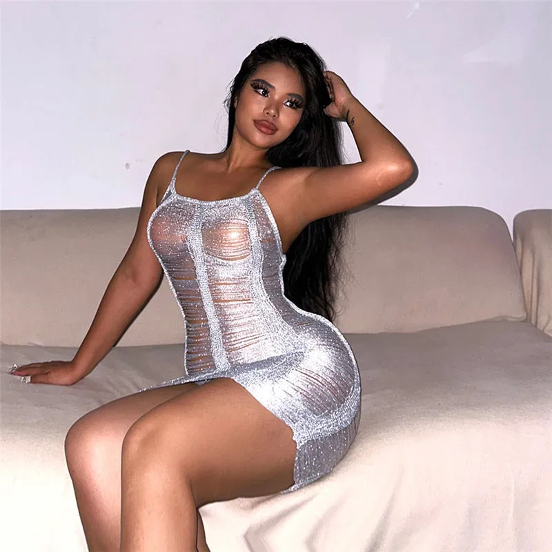 Seductive Cutout Knit Cami Dress