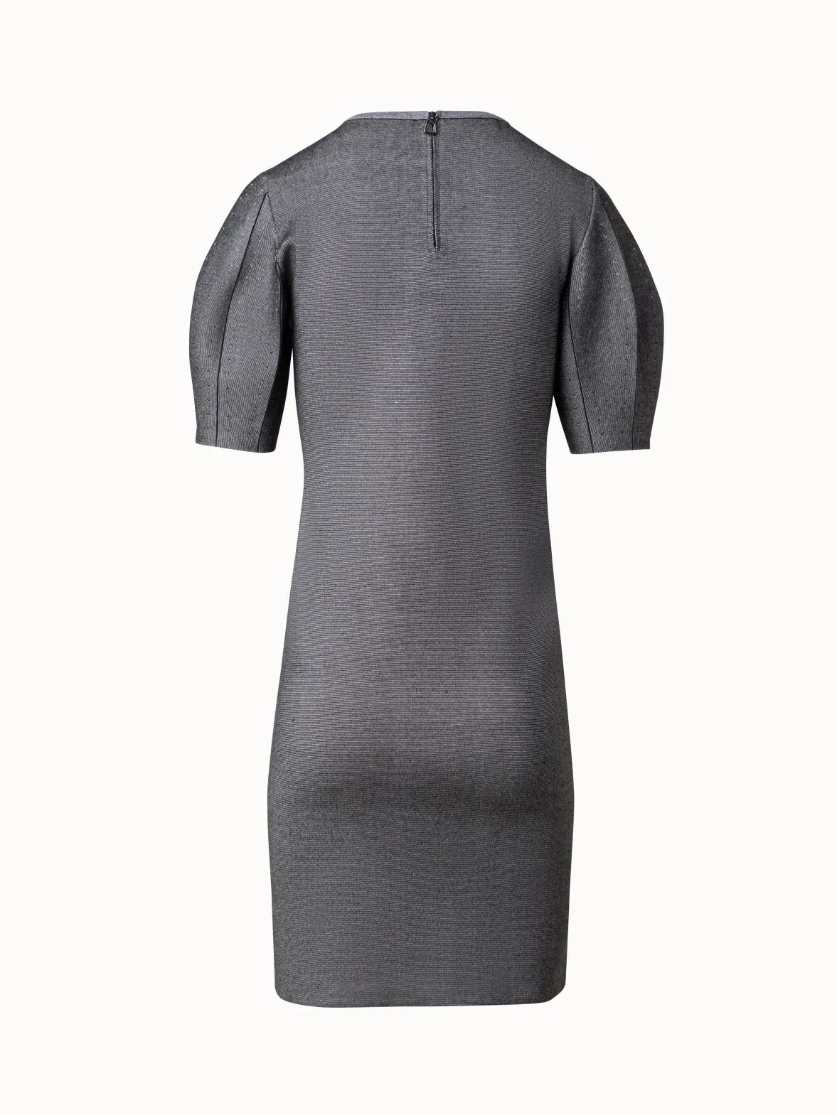 Short Knit Dress with Volume Sleeves