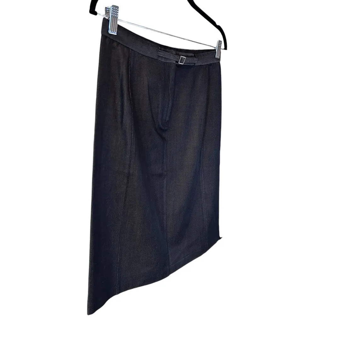 Silk Blend Pencil Skirt Professional Office Wear Gray