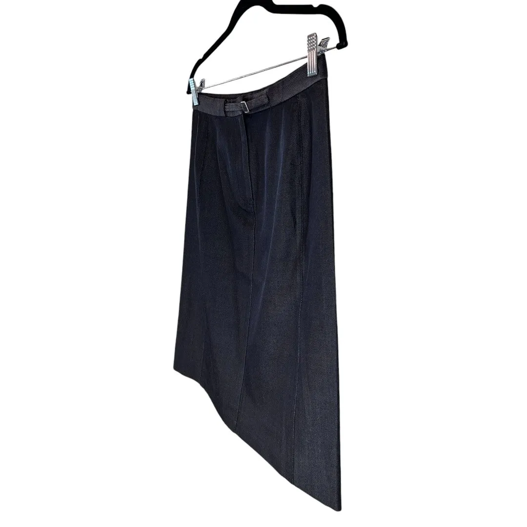 Silk Blend Pencil Skirt Professional Office Wear Gray