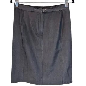 Silk Blend Pencil Skirt Professional Office Wear Gray