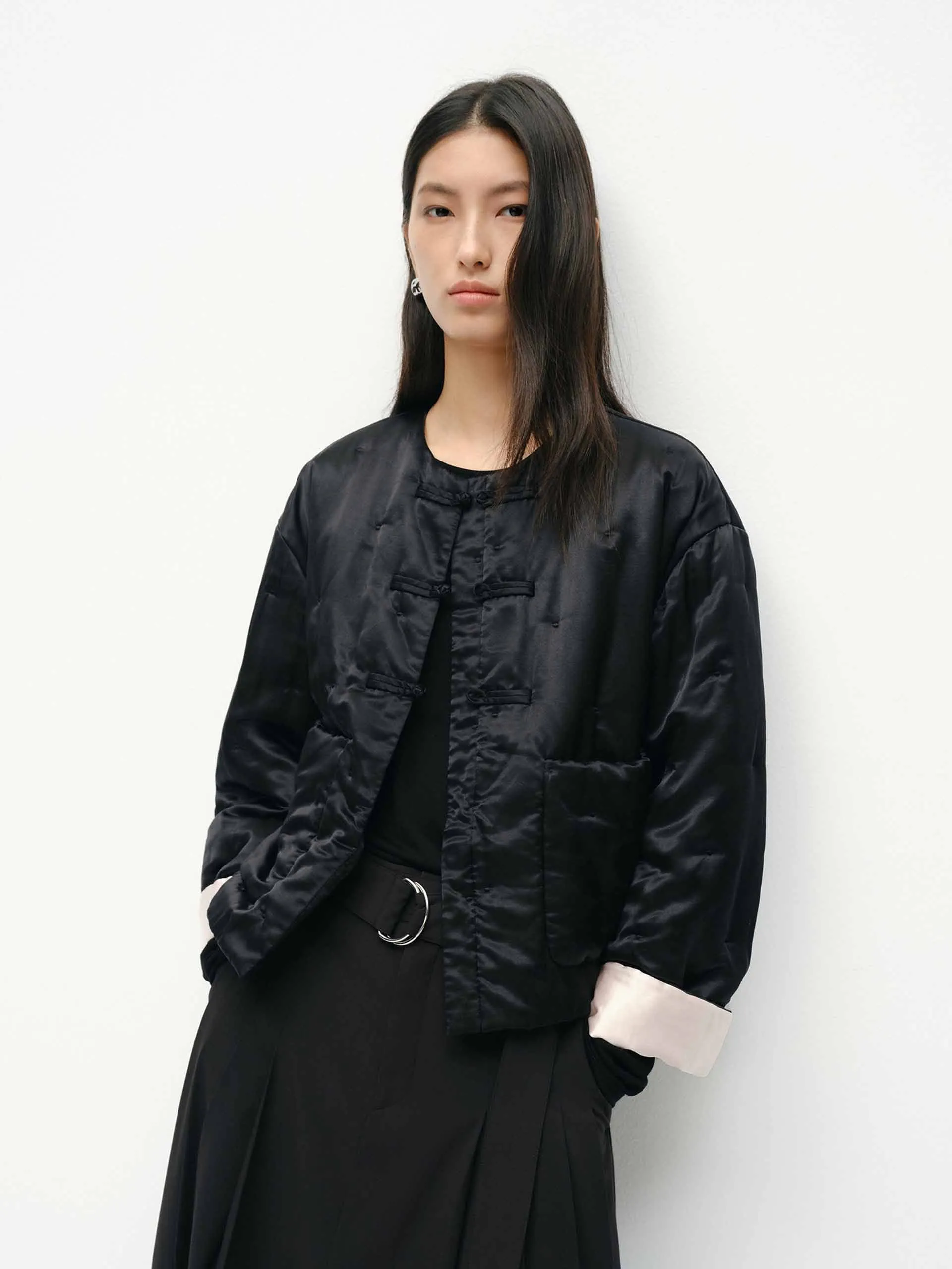 Silk Blend Quilted Coat