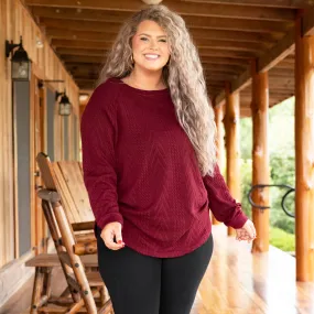 Slouchy Cableknit, Wine