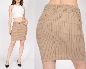 Small 90s Y2K Pinstriped Low Rise Mini Skirt