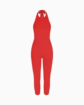 Smooth Stretch Capri Catsuit | Cherry