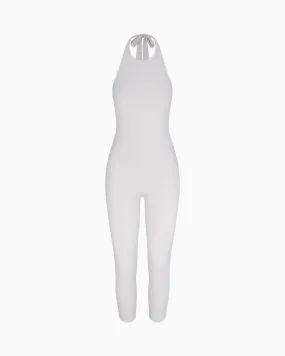Smooth Stretch Capri Catsuit | Light Grey