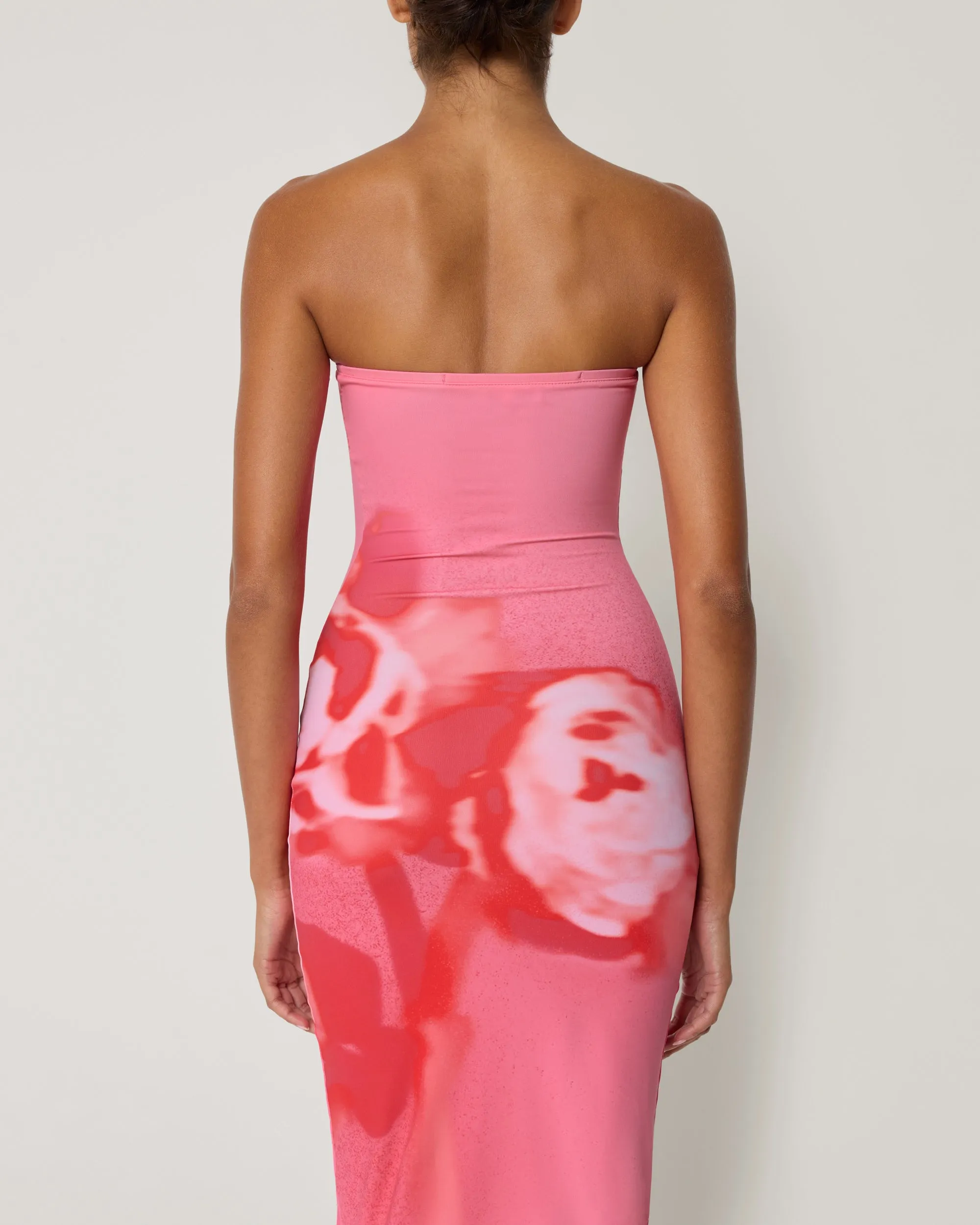 Smooth Stretch Strapless Midi Dress | Pink Peony
