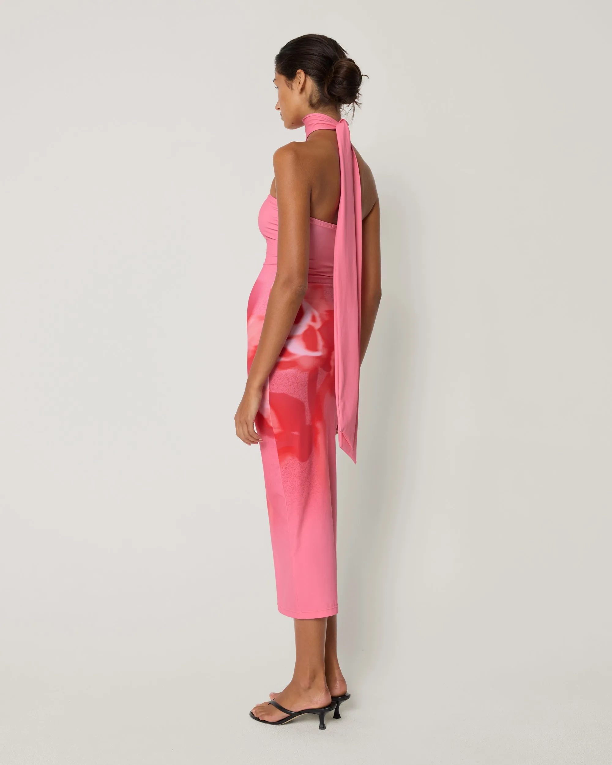 Smooth Stretch Strapless Midi Dress | Pink Peony