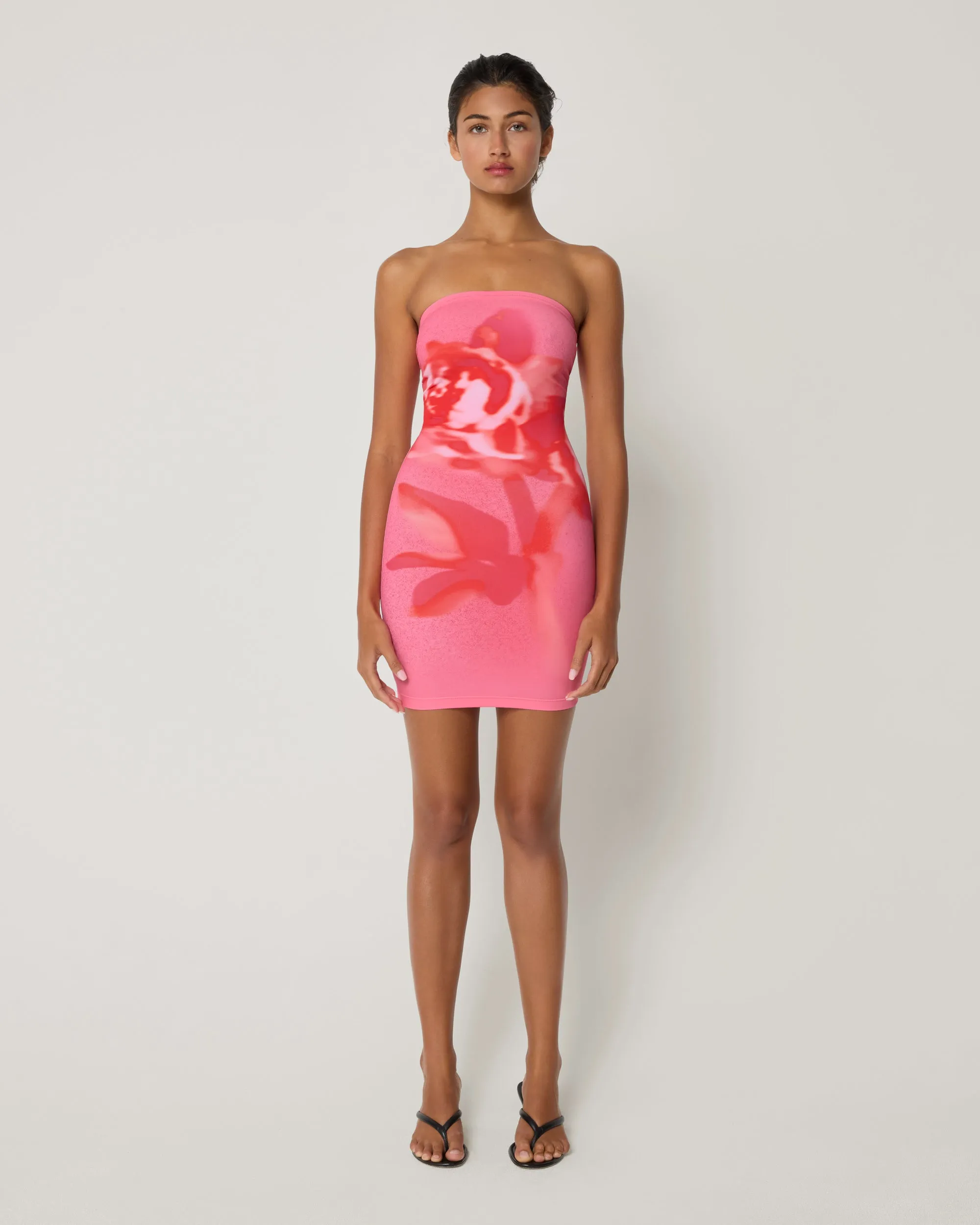 Smooth Stretch Strapless Mini Dress | Pink Peony