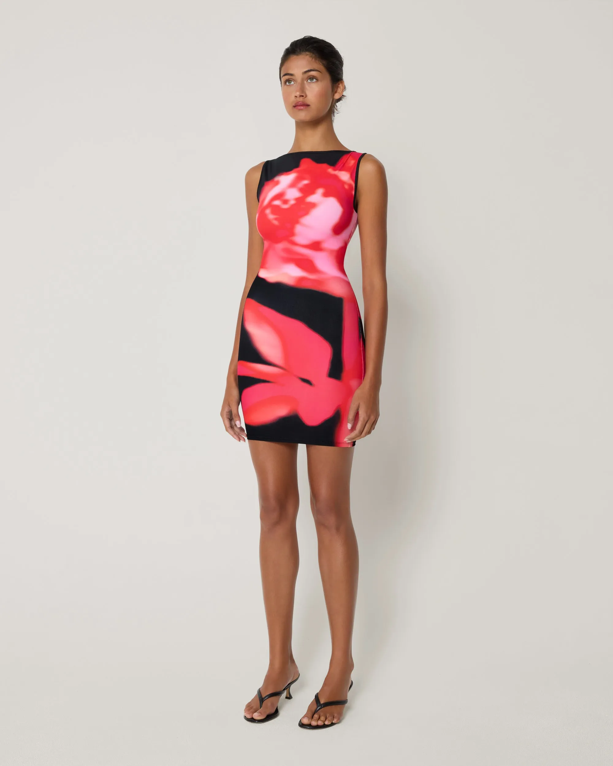 Smooth Stretch Tank Mini Dress | Black Peony