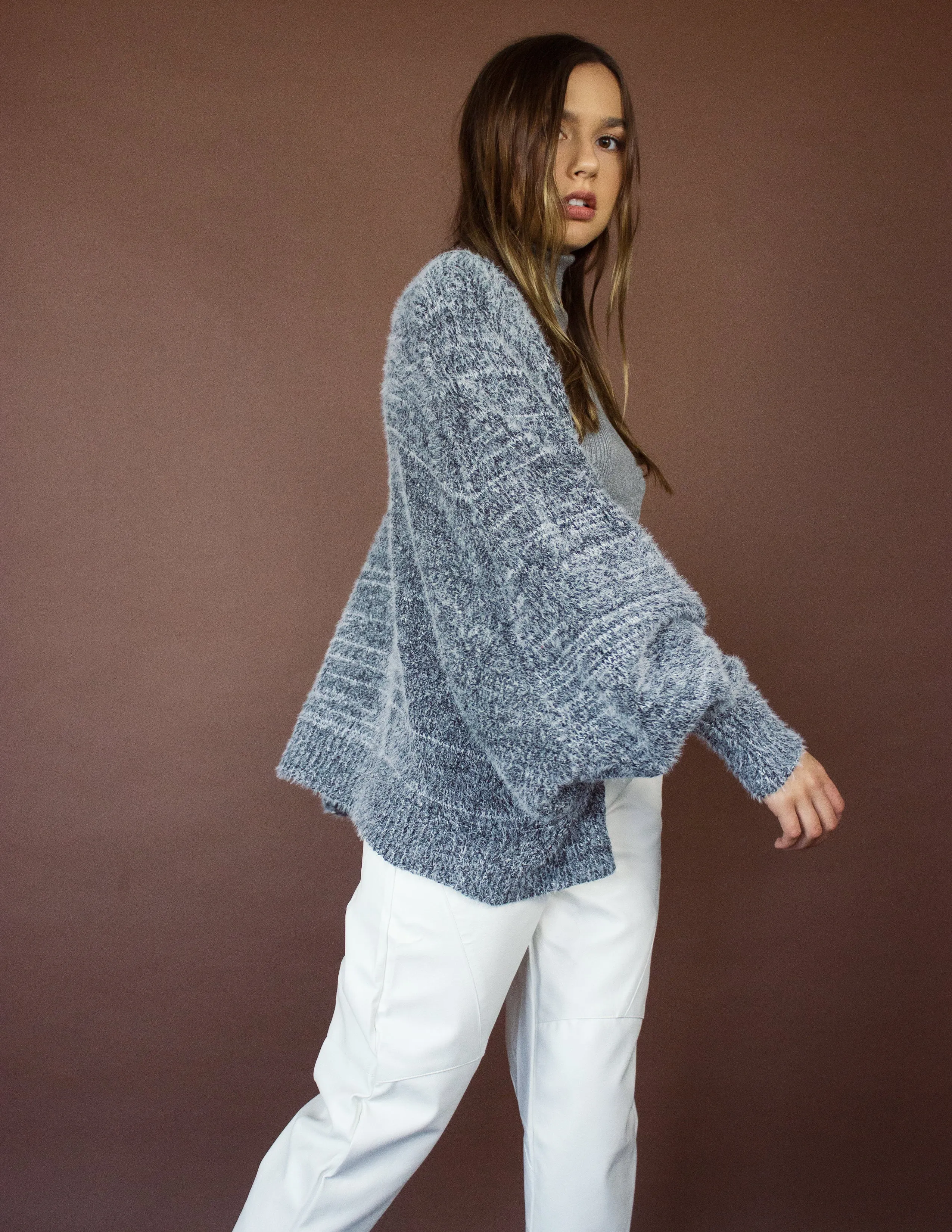 SNOWY CARDIGAN- SLATE