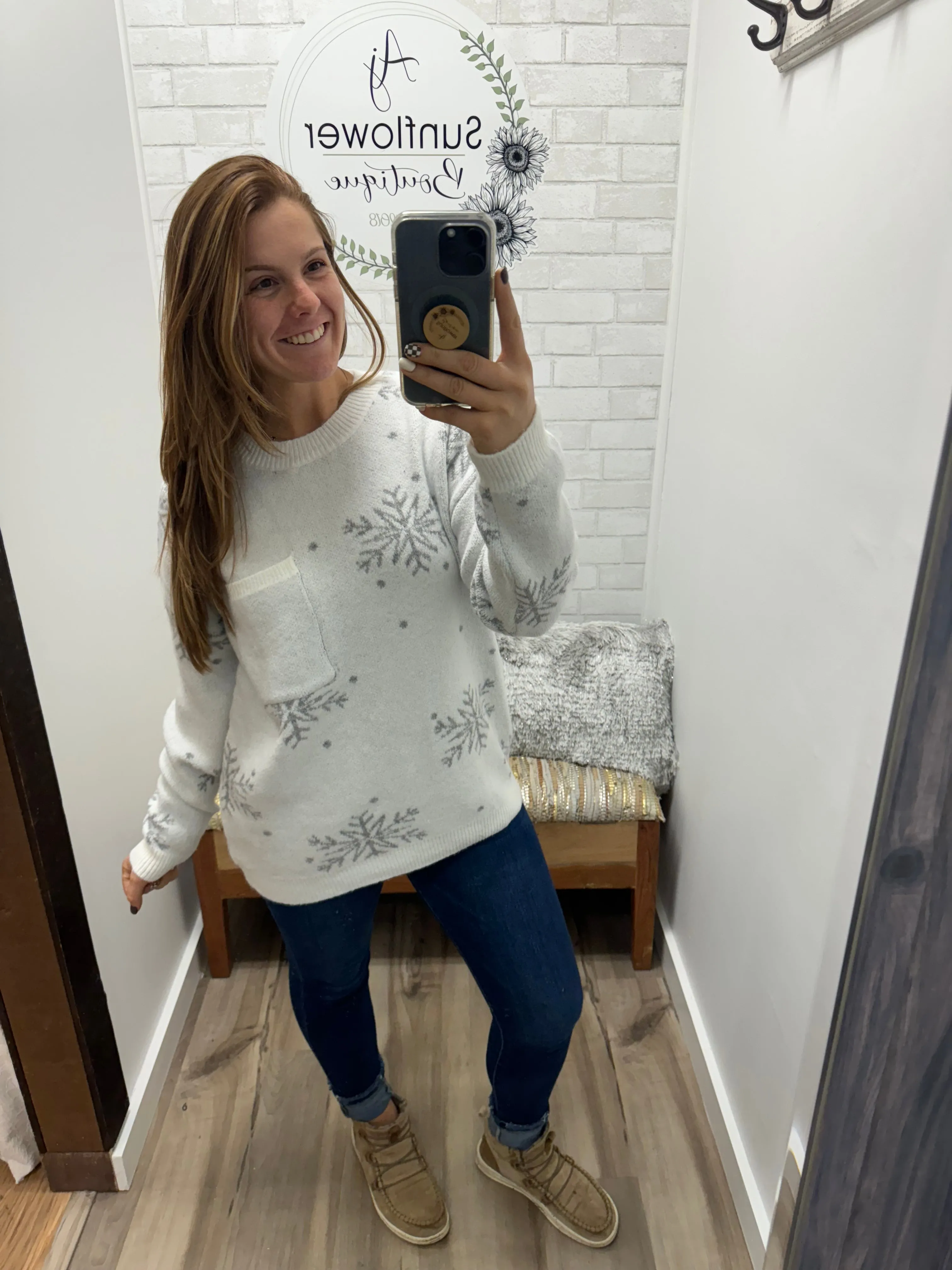Snowy Lane Knit Sweater