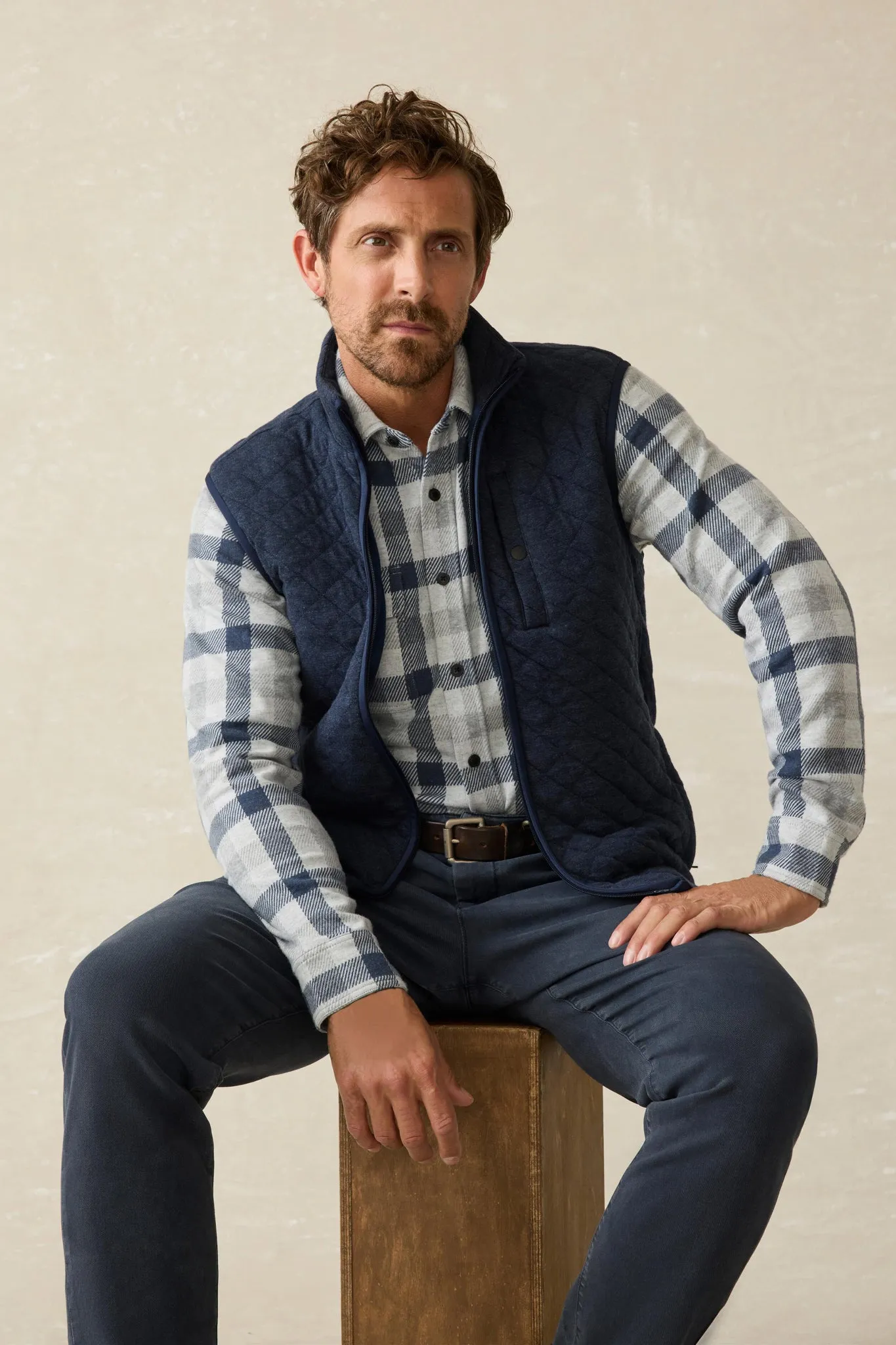 Snowy Night Check Legend Sweater Shirt