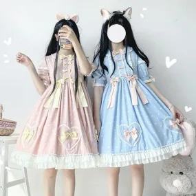 Snowy Valentine    Dress Kawaii Academia Y2K Cottagecore Coquette Fairycore Dollette Princesscore