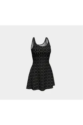Square Connection Flare Dress