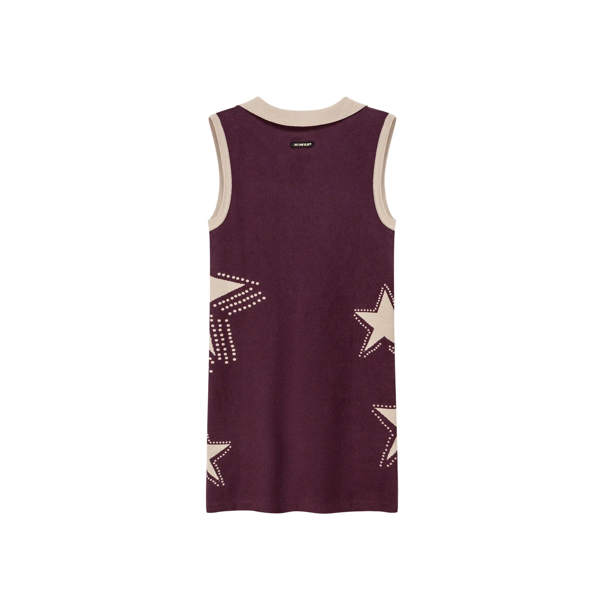 Star Polo Collar Sleeveless Knit Dress