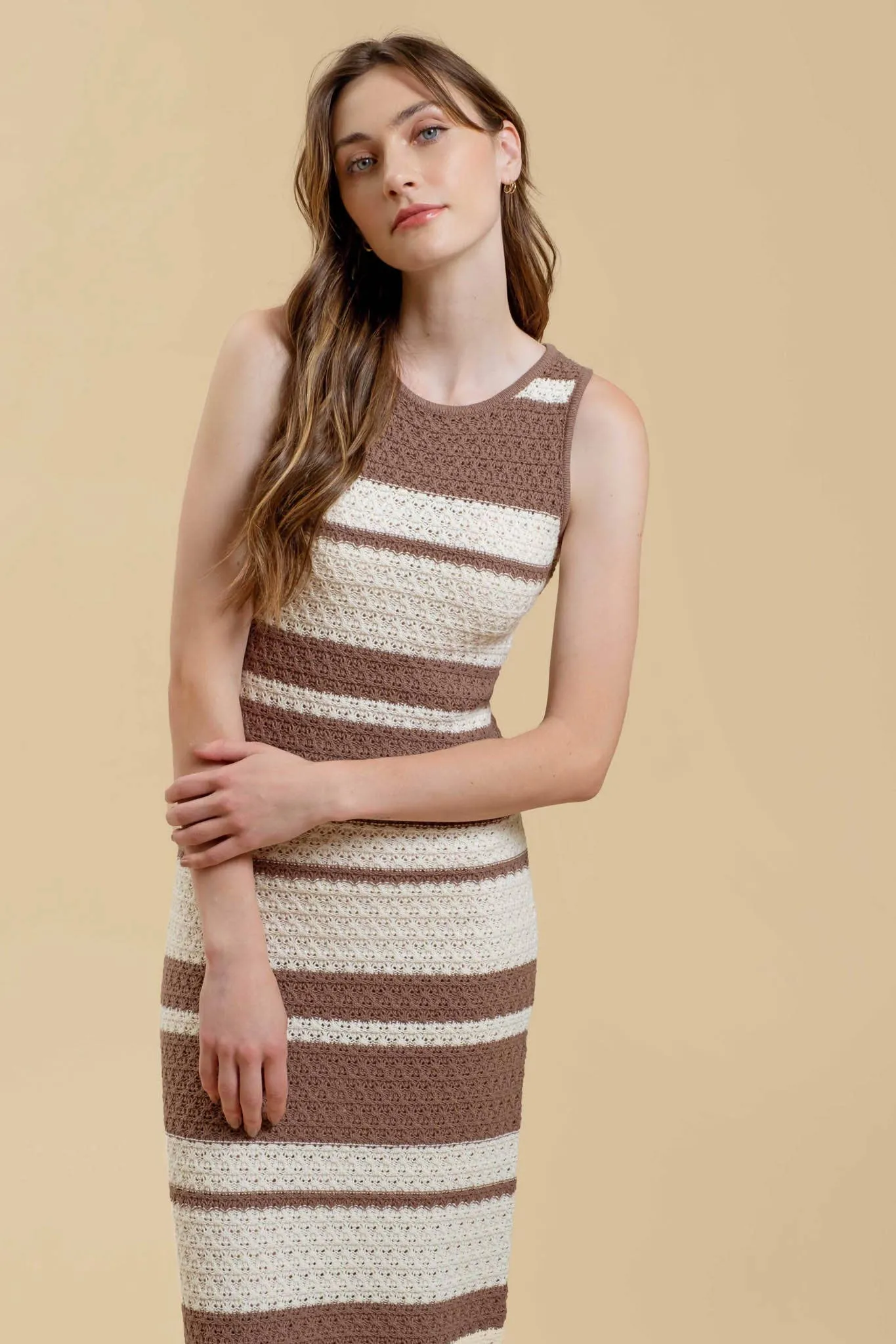 The Blend Crochet Midi Dress