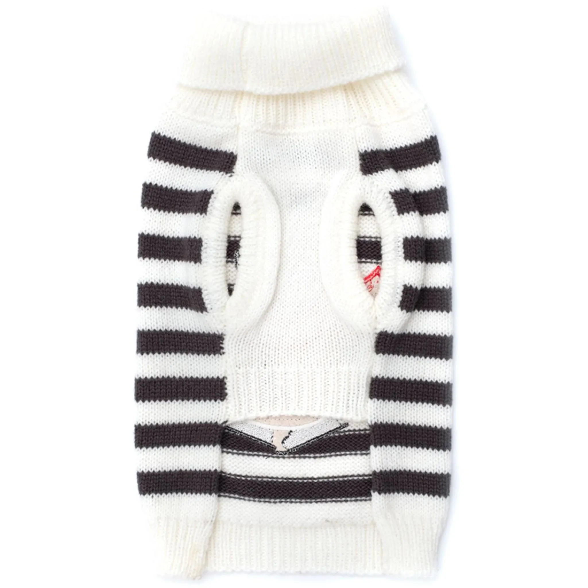 The Worthy Dog Stripe Snowman Dog Sweater
