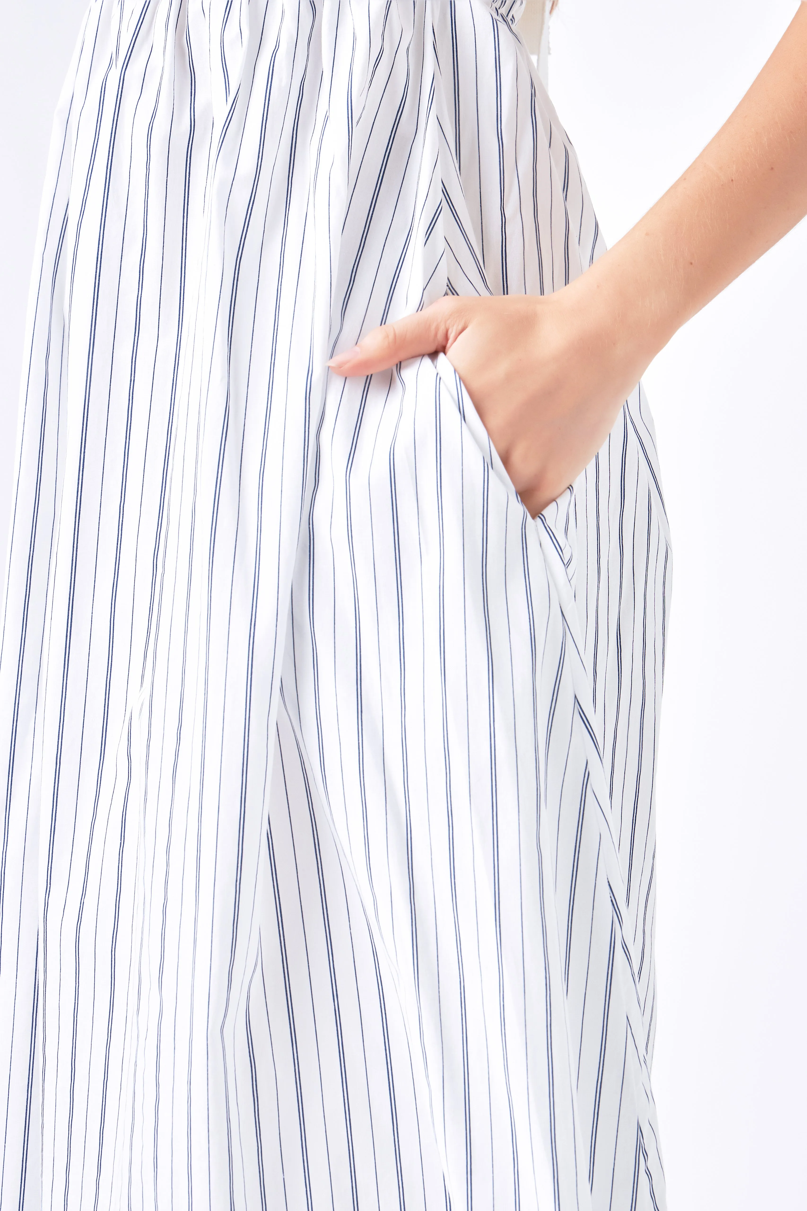 Tie Back Knit Combo Striped Maxi Dress