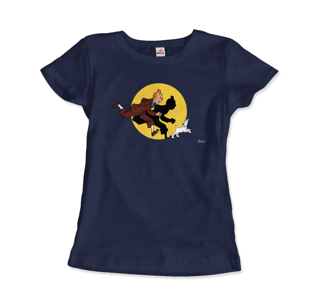 Tintin and Snowy (Milou) Getting Hit By A Spotlight T-Shirt