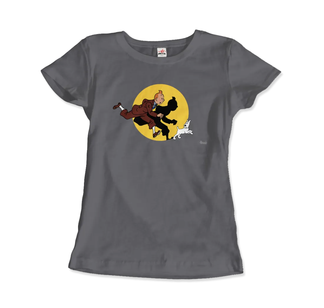 Tintin and Snowy (Milou) Getting Hit By A Spotlight T-Shirt