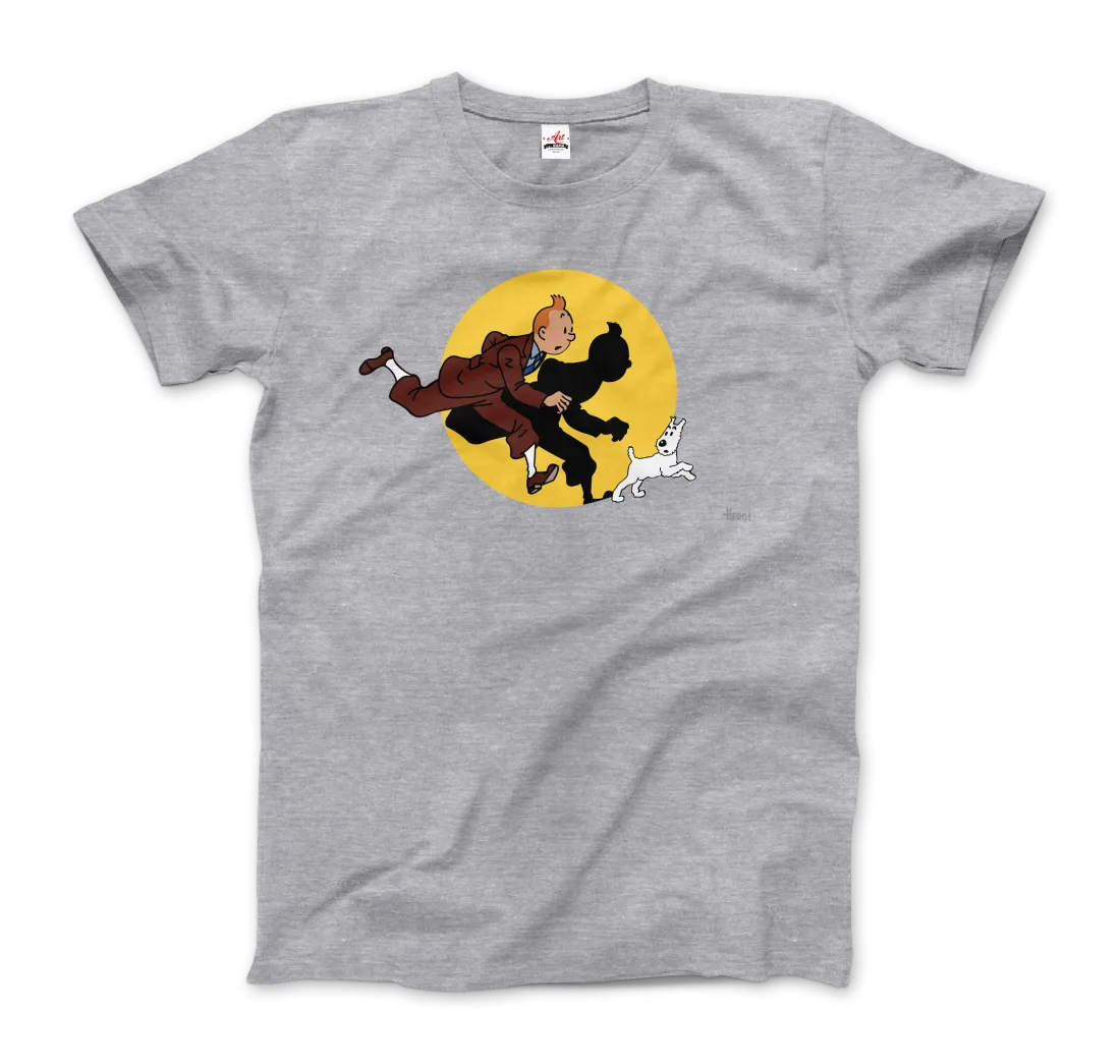 Tintin and Snowy (Milou) Getting Hit By A Spotlight T-Shirt