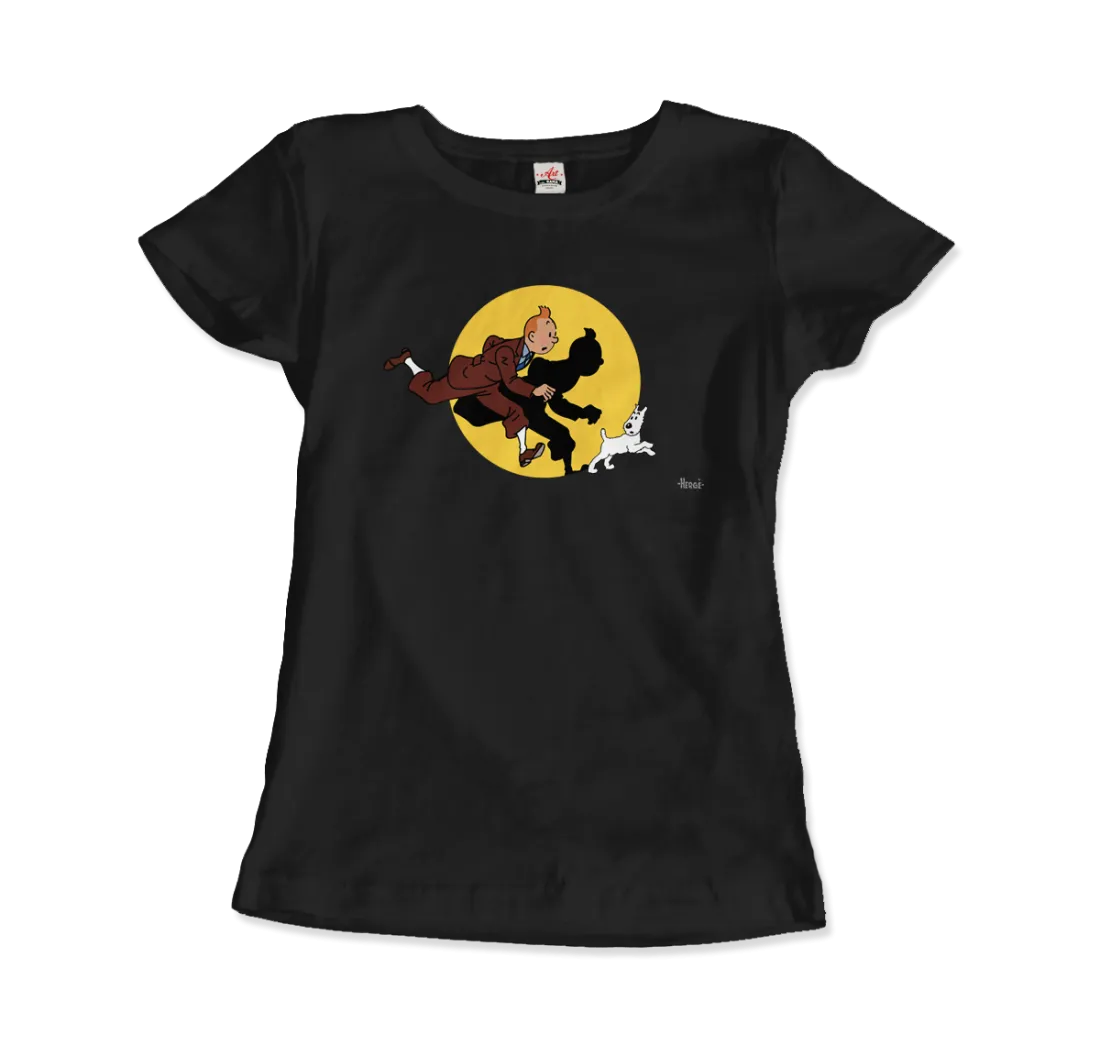 Tintin and Snowy (Milou) Getting Hit By A Spotlight T-Shirt