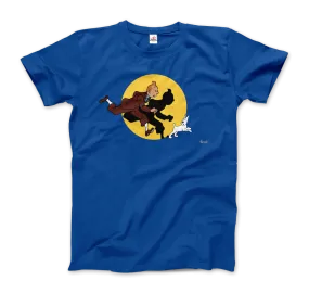 Tintin and Snowy (Milou) Getting Hit By A Spotlight T-Shirt