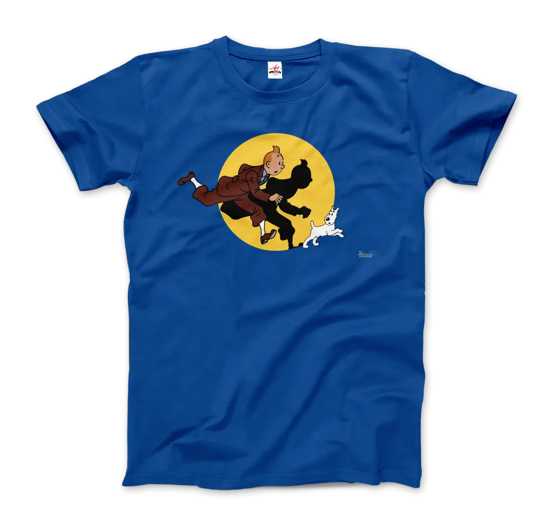 Tintin and Snowy (Milou) Getting Hit By A Spotlight T-Shirt