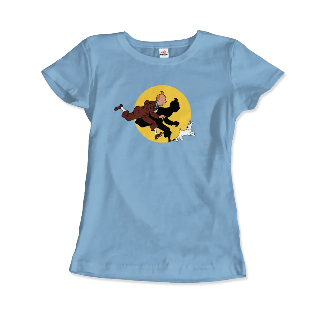 Tintin and Snowy (Milou) Getting Hit By A Spotlight T-Shirt