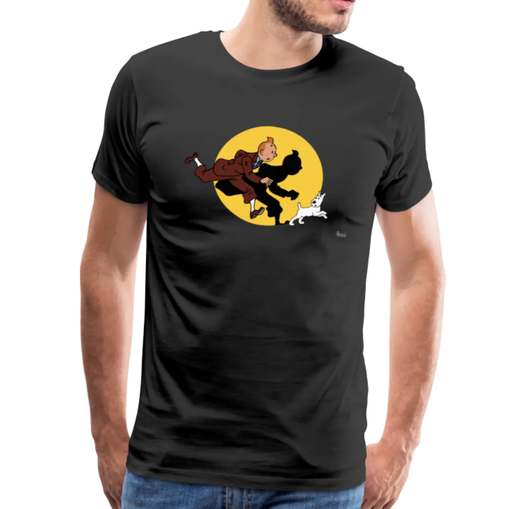 Tintin and Snowy (Milou) Getting Hit By A Spotlight T-Shirt