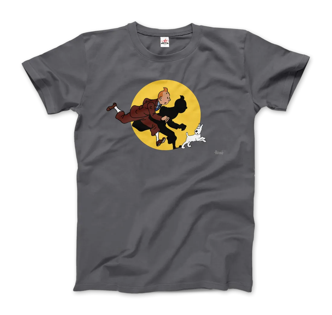 Tintin and Snowy (Milou) Getting Hit By A Spotlight T-Shirt
