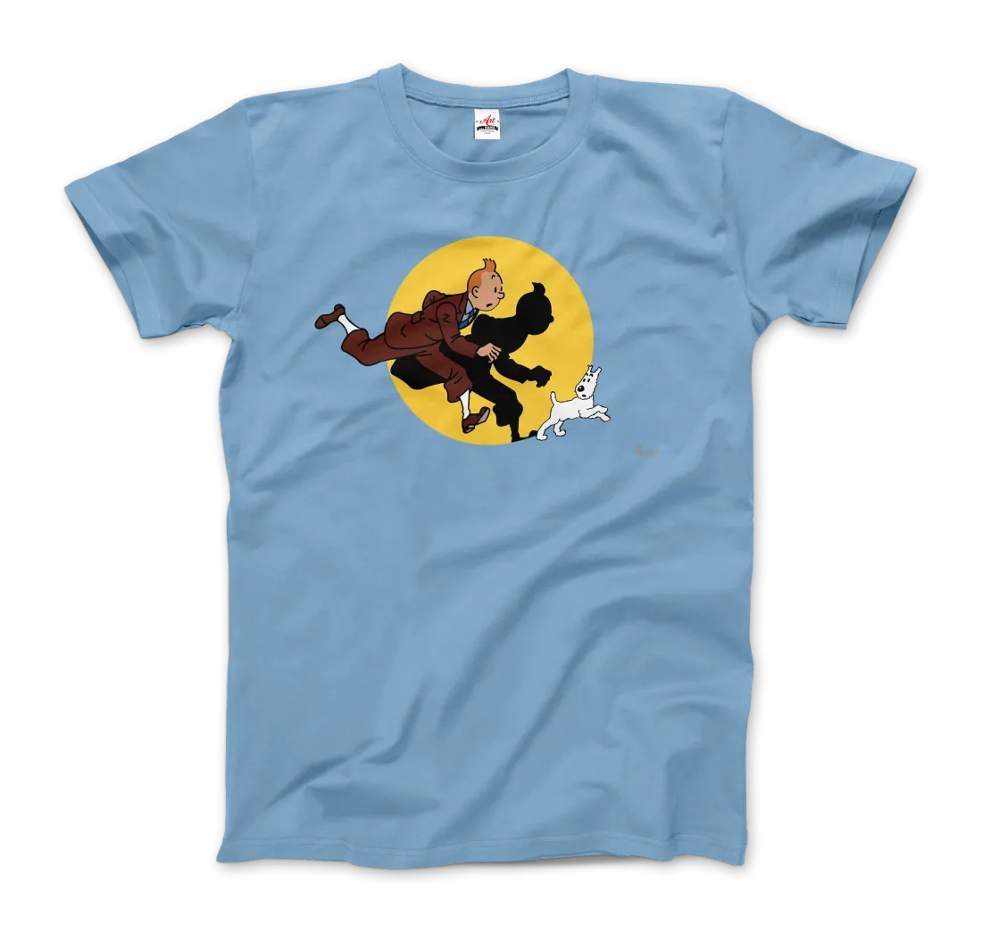 Tintin and Snowy (Milou) Getting Hit By A Spotlight T-Shirt
