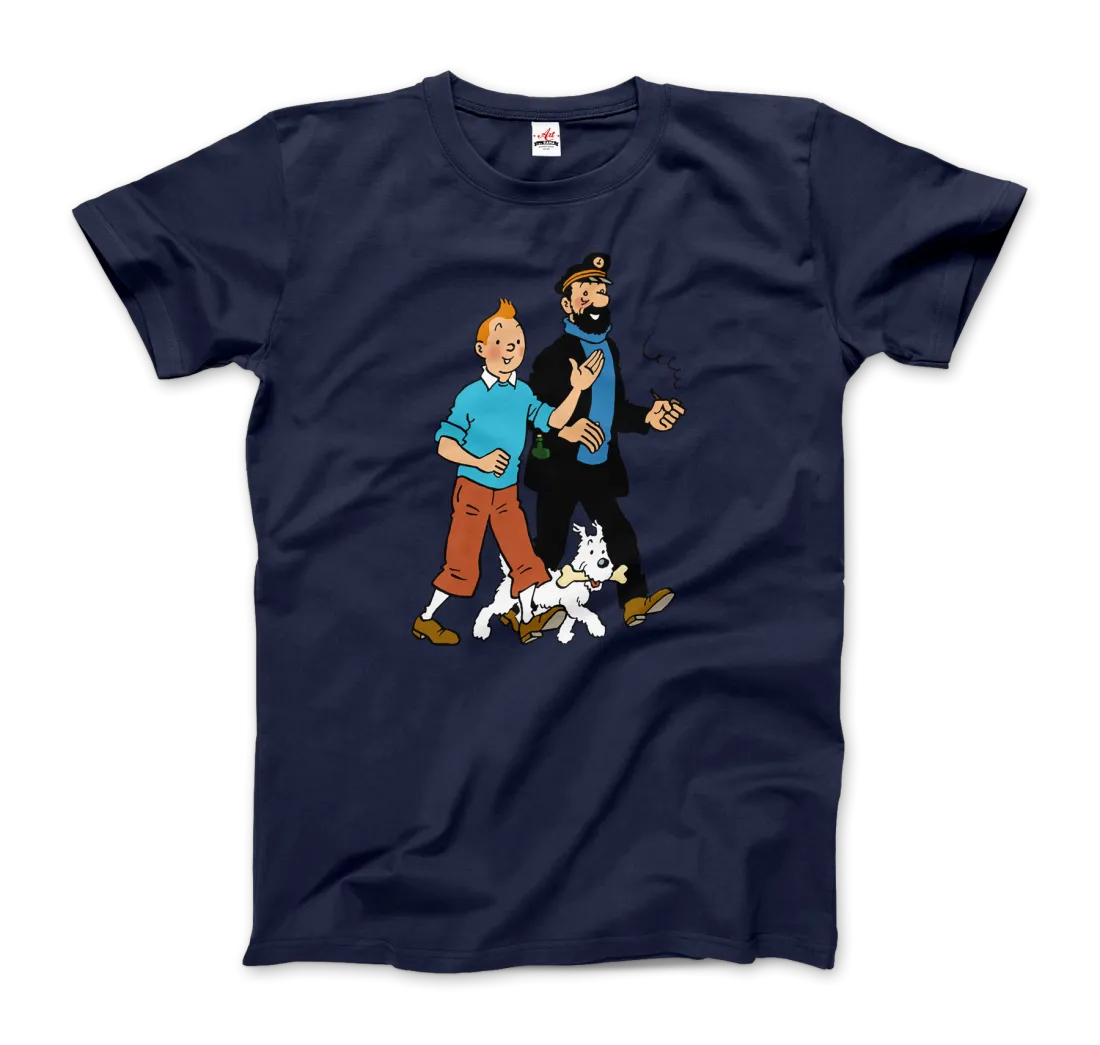 Tintin, Snowy and Captain Haddock Artwork T-Shirt