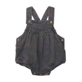 TOCOTO VINTAGE BLACK DENIM STAR ROMPER