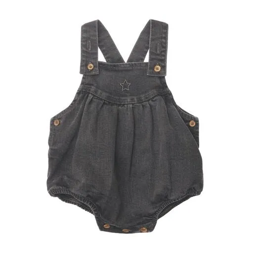 TOCOTO VINTAGE BLACK DENIM STAR ROMPER