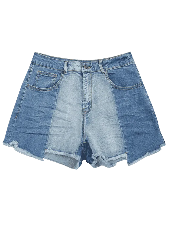 Trendy Cutoffs Asymmetrical Denim Shorts