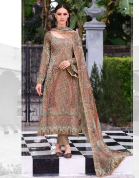 Unstitched Cotton Lawn Women Salwar Suit Fabric Dress Materials