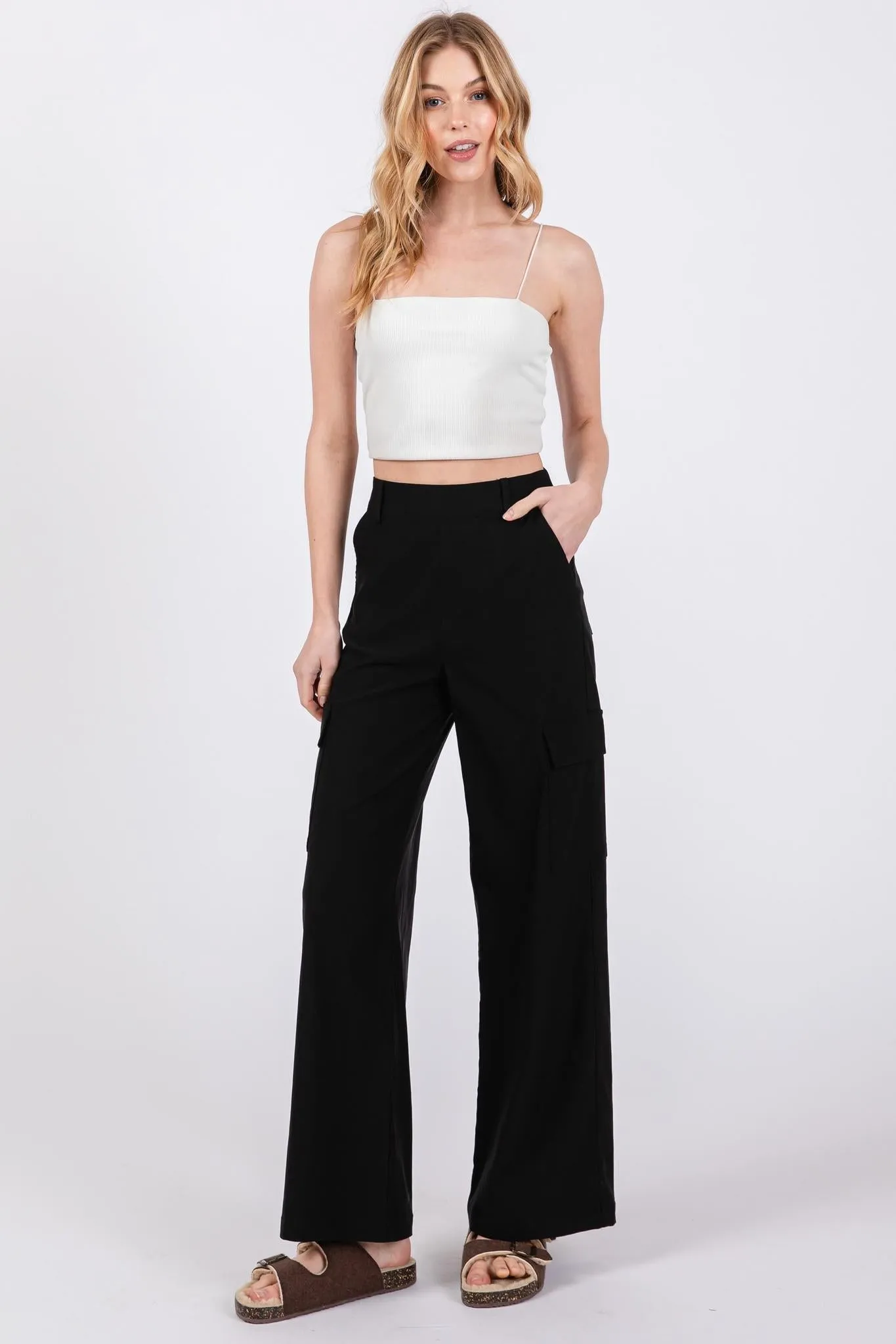 Urban Trek Straight Cargo Pants - Black