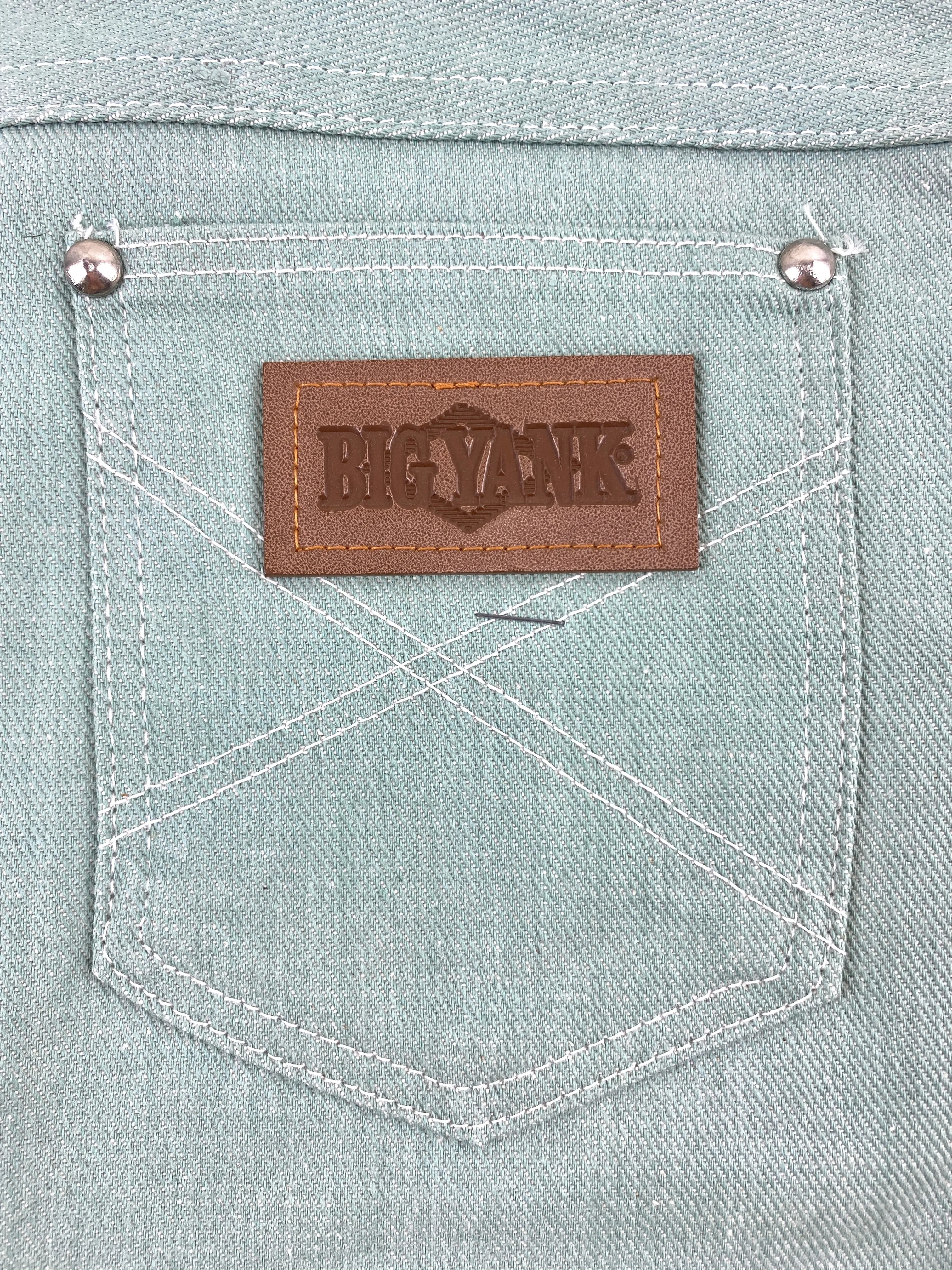 Vintage 1970s Deadstock Girls Jeans, Kids 'Big Yank' Cut-Off Jean Shorts, Green Denim, NOS