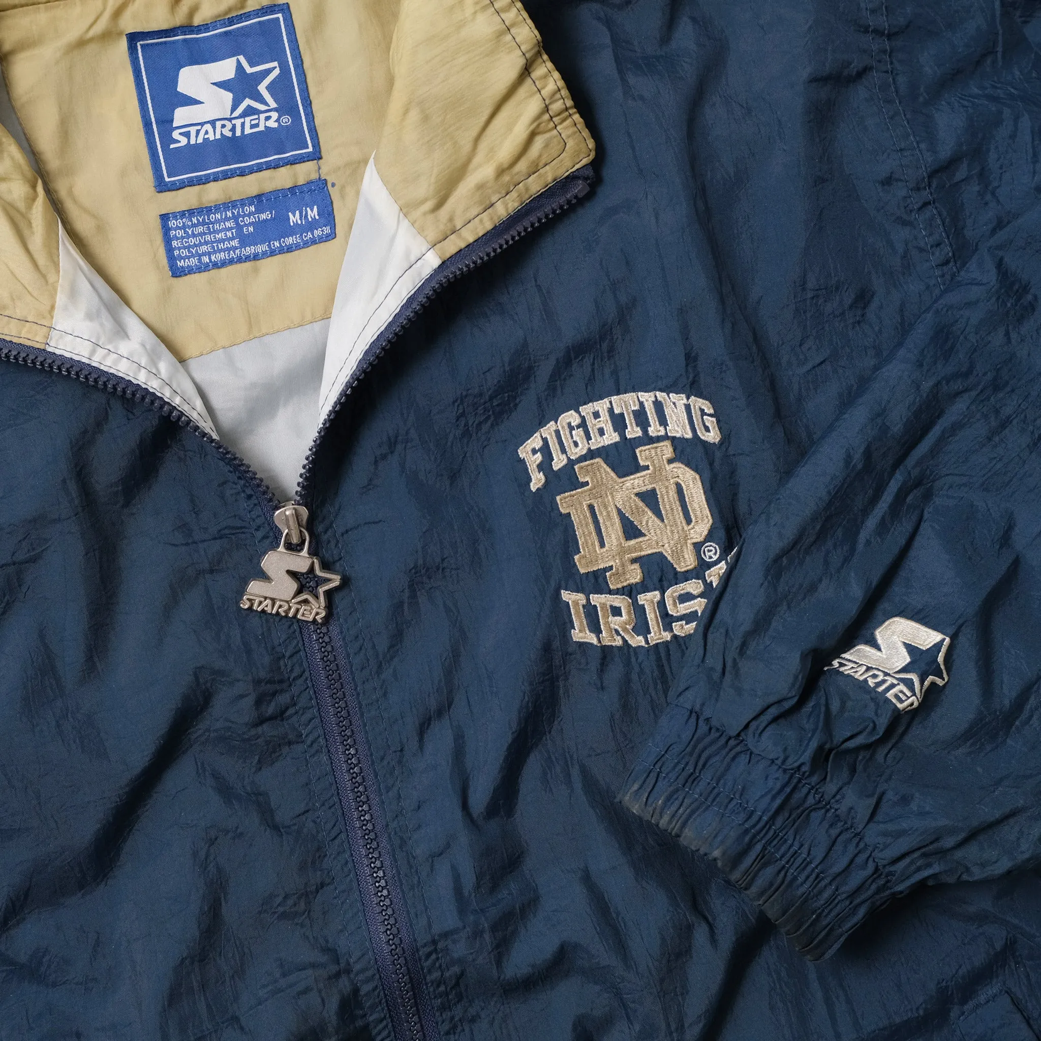 Vintage Starter Notre Dame Track Jacket Medium